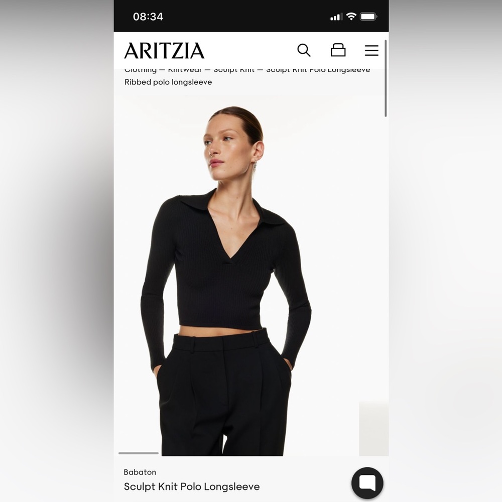 Aritzia Sculpt Polo Long Sleeve